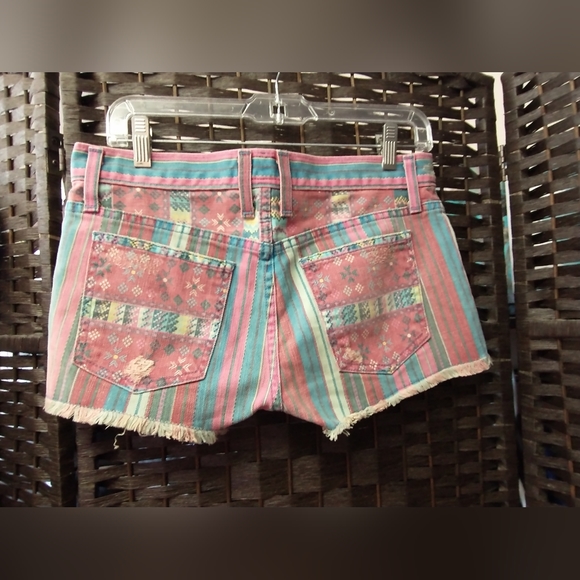 Sz 24/0 CURRENT ELLIOTT Gypsy Stripe Boyfriend Shorts - Picture 9 of 16